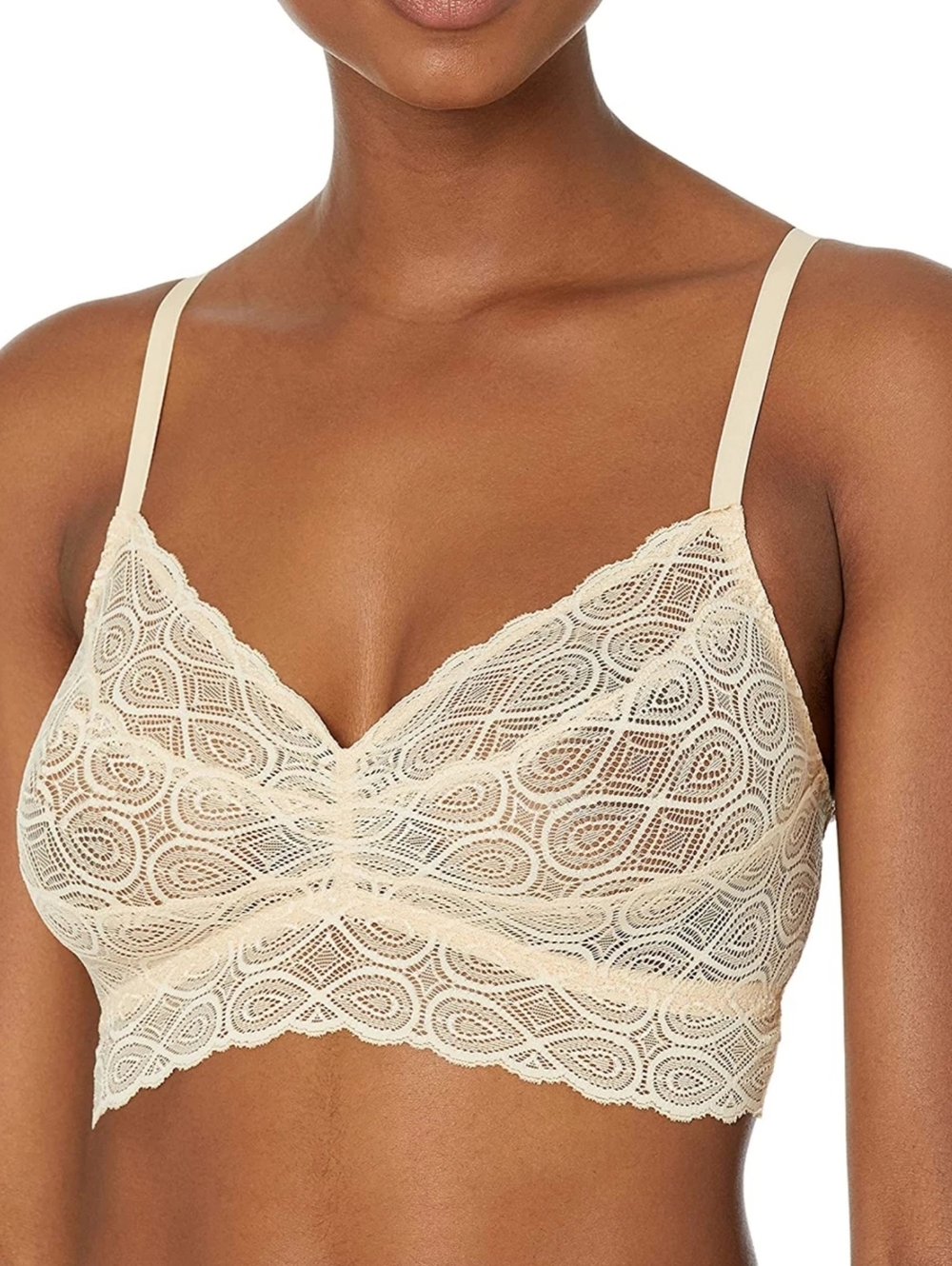 Cosabella Sweet Treat Infinity Lace V-Neck Bralette Bra Blush Size S NWT